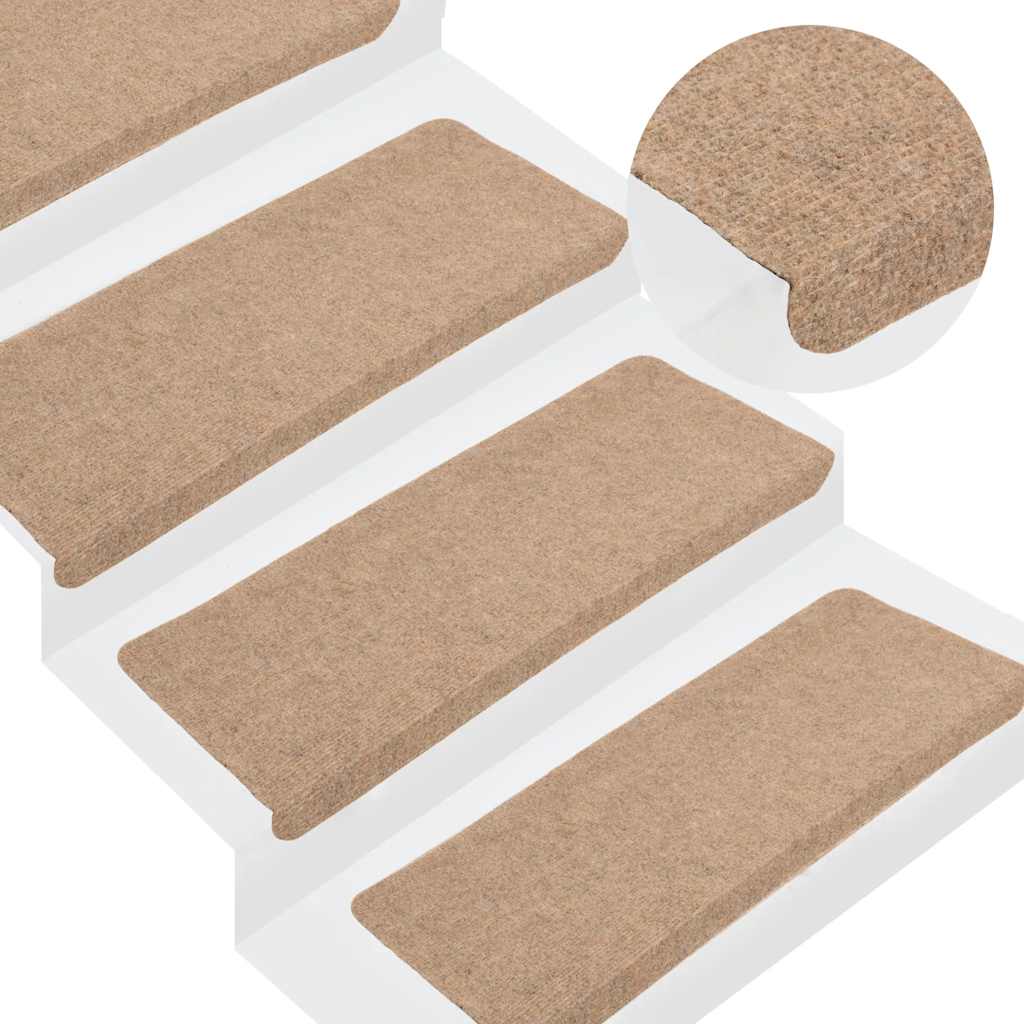 Tapetes de escada adesivos 30 pcs 65x24,5x3,5 cm bege