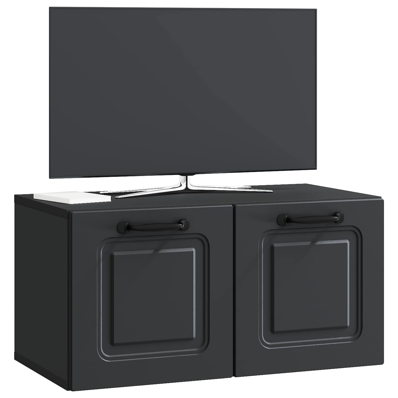 Gabinete de TV de parede preto 59,5 x 31 x 30 cm