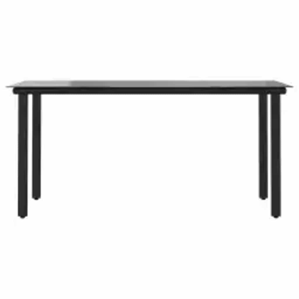 Conjunto jantar jardim 7 peças almofadas vidro vime cinzento PE