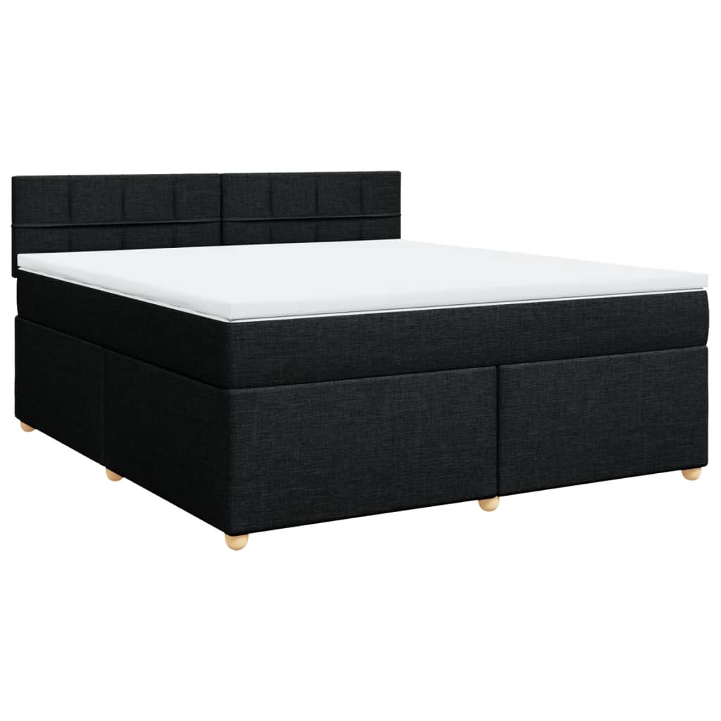 Cama com molas/colchão 180x200 cm tecido preto