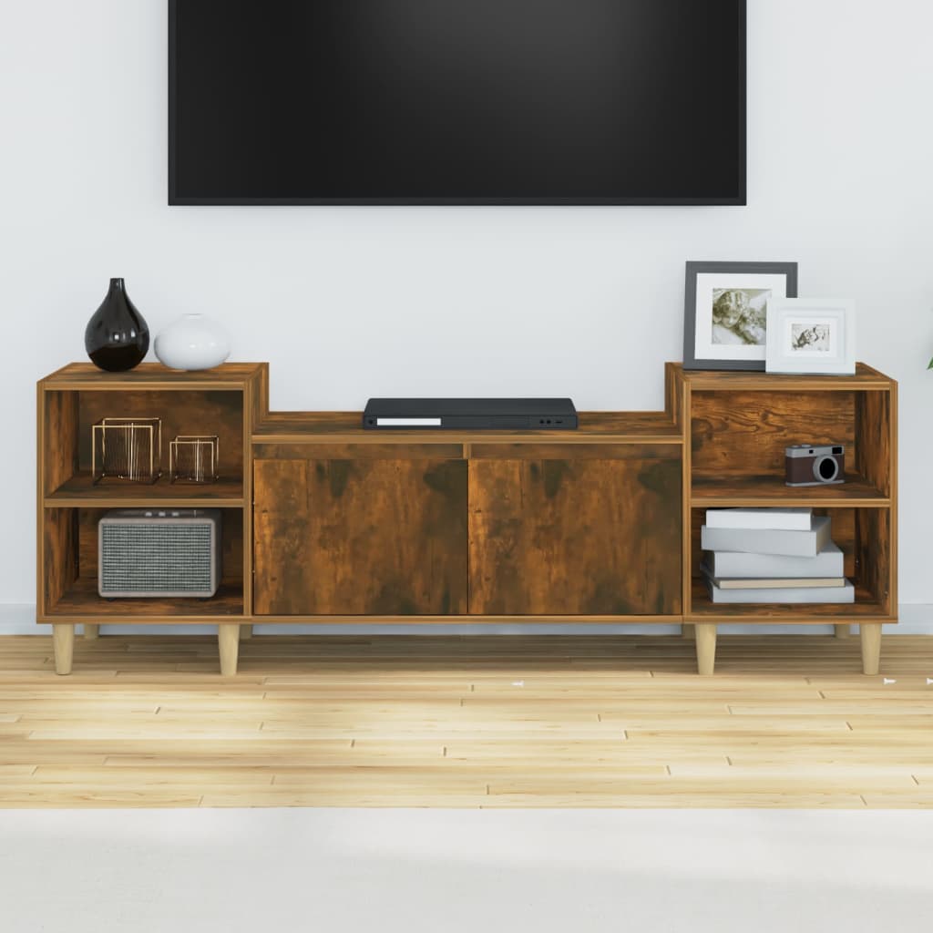 Móvel de TV 160x35x55 cm derivados de madeira carvalho fumado