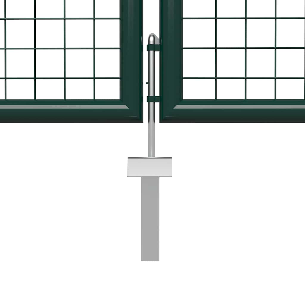 Portão de jardim em aço 500x150 cm verde