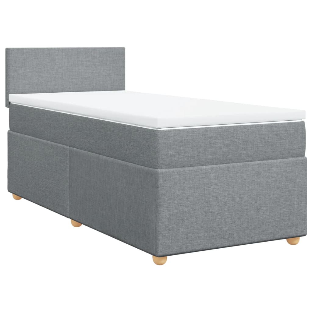 Cama com molas/colchão 90x200 cm tecido cinza-claro