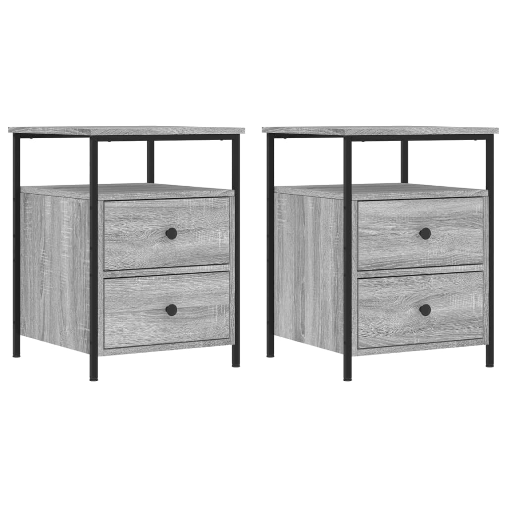 Mesas de cabeceira 2 pcs derivados de madeira cinzento sonoma