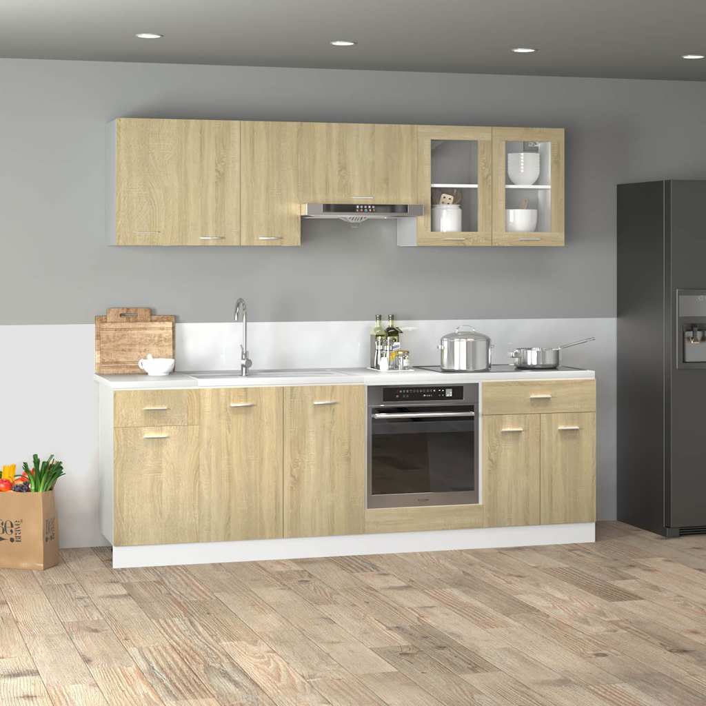 Conjunto móveis de cozinha “lyon” 8 pcs carvalho sonoma