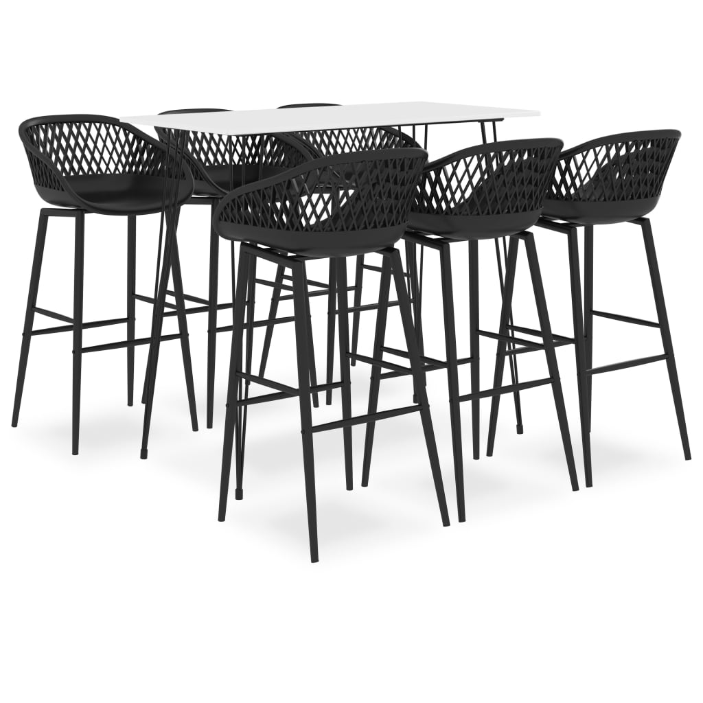 7 Pcs conjunto de bar branco e preto