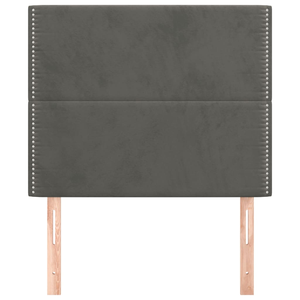 Cabeceira cinza escuro 80x5x118/128 cm veludo