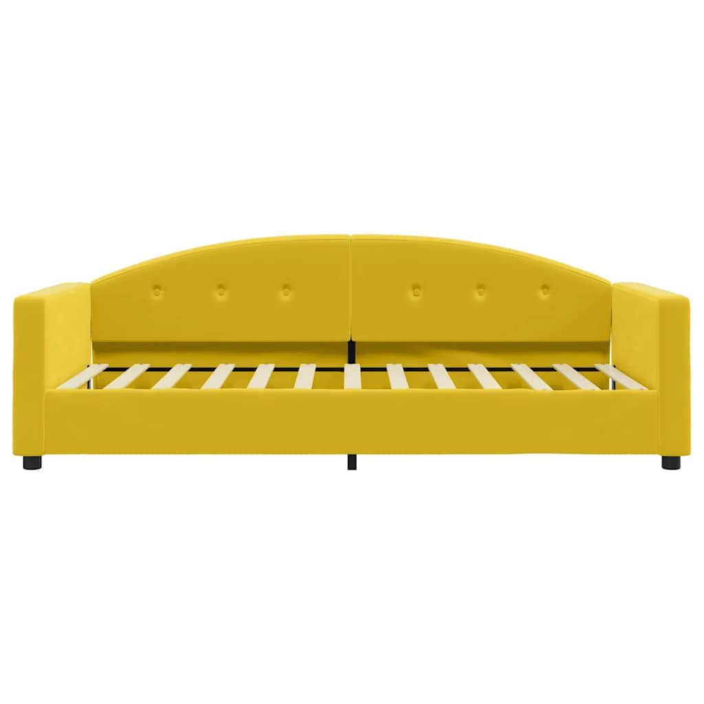Sofá-cama com colchão 90x200 cm veludo amarelo