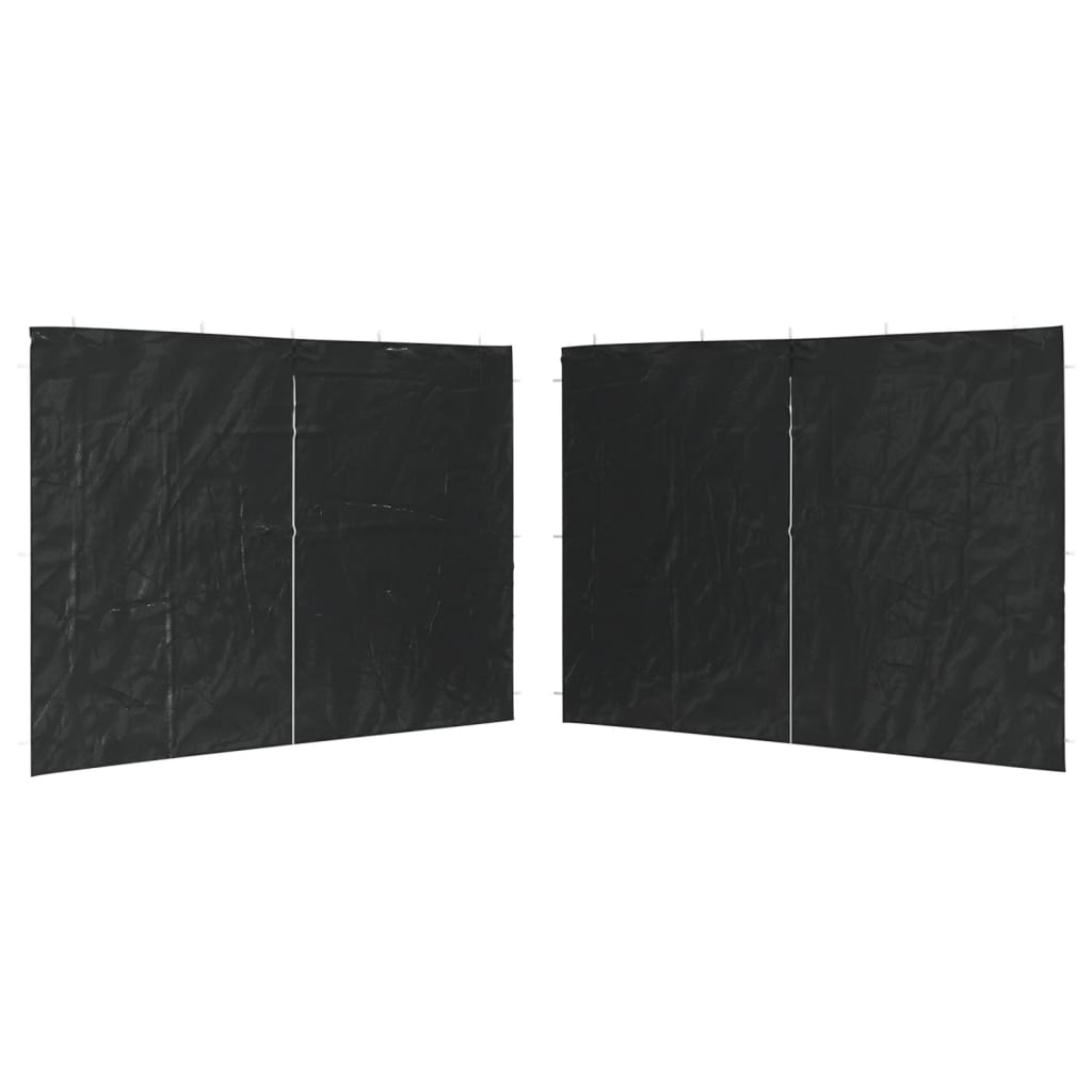 Parede lateral com fecho p/ tenda de festas 2 pcs PE antracite