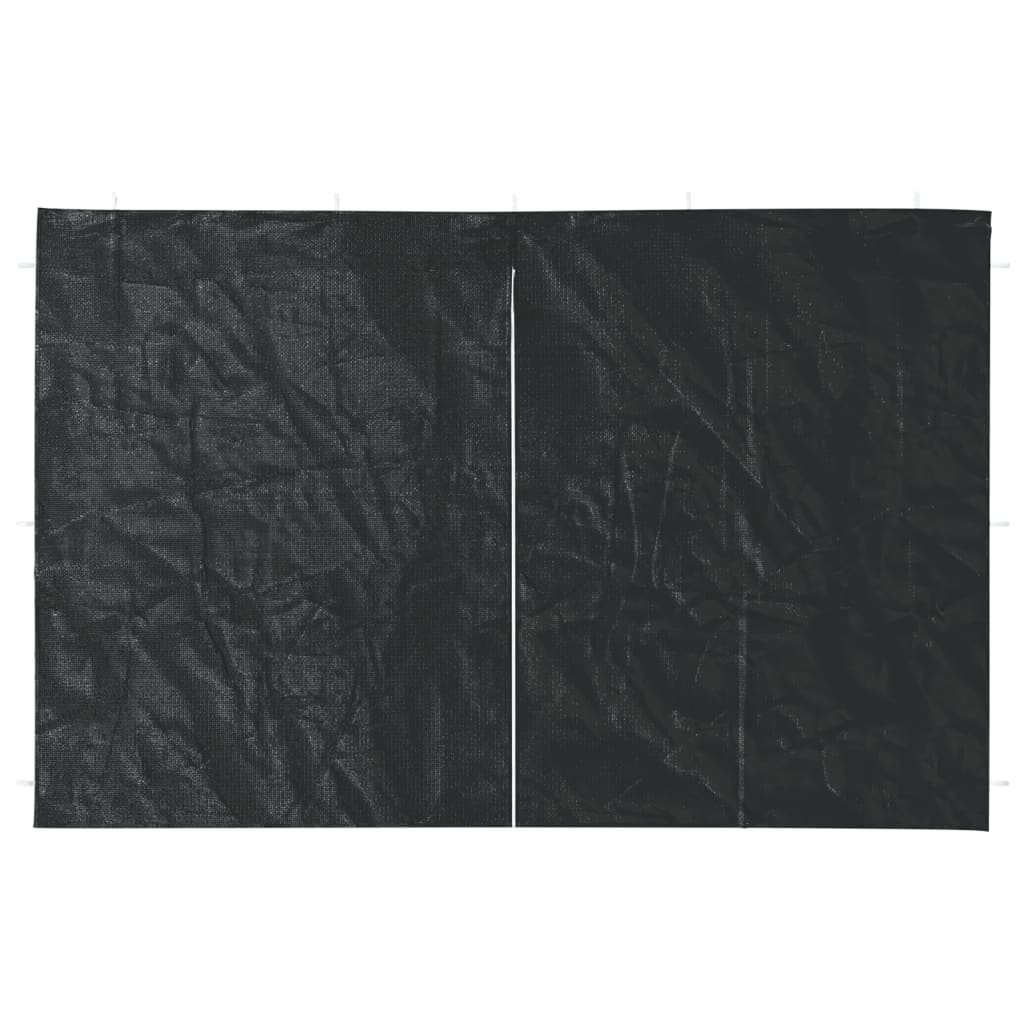 Parede lateral com fecho p/ tenda de festas 2 pcs PE antracite