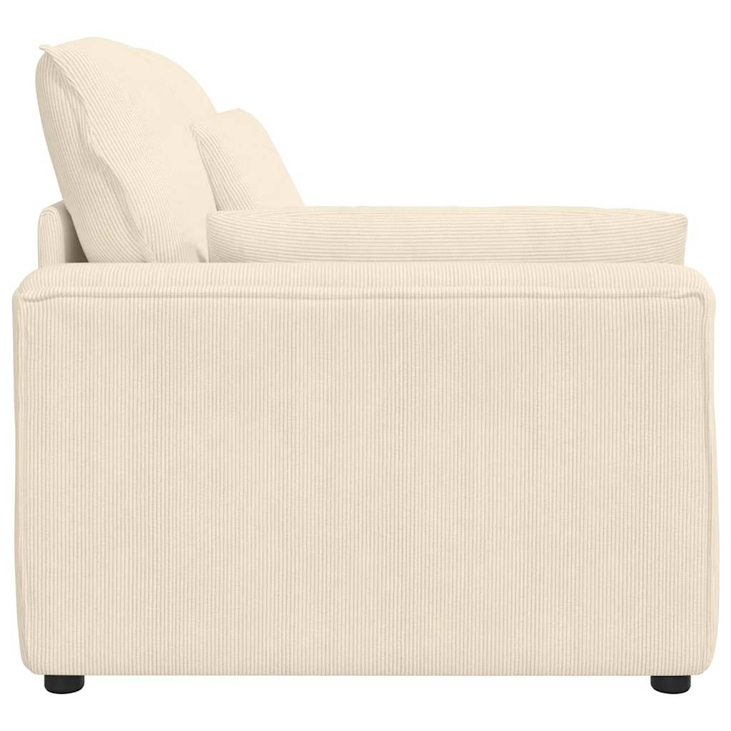 Módulo de extremidade de apoio de braço para sofá modular com almofadas, cor creme, 100 cm
