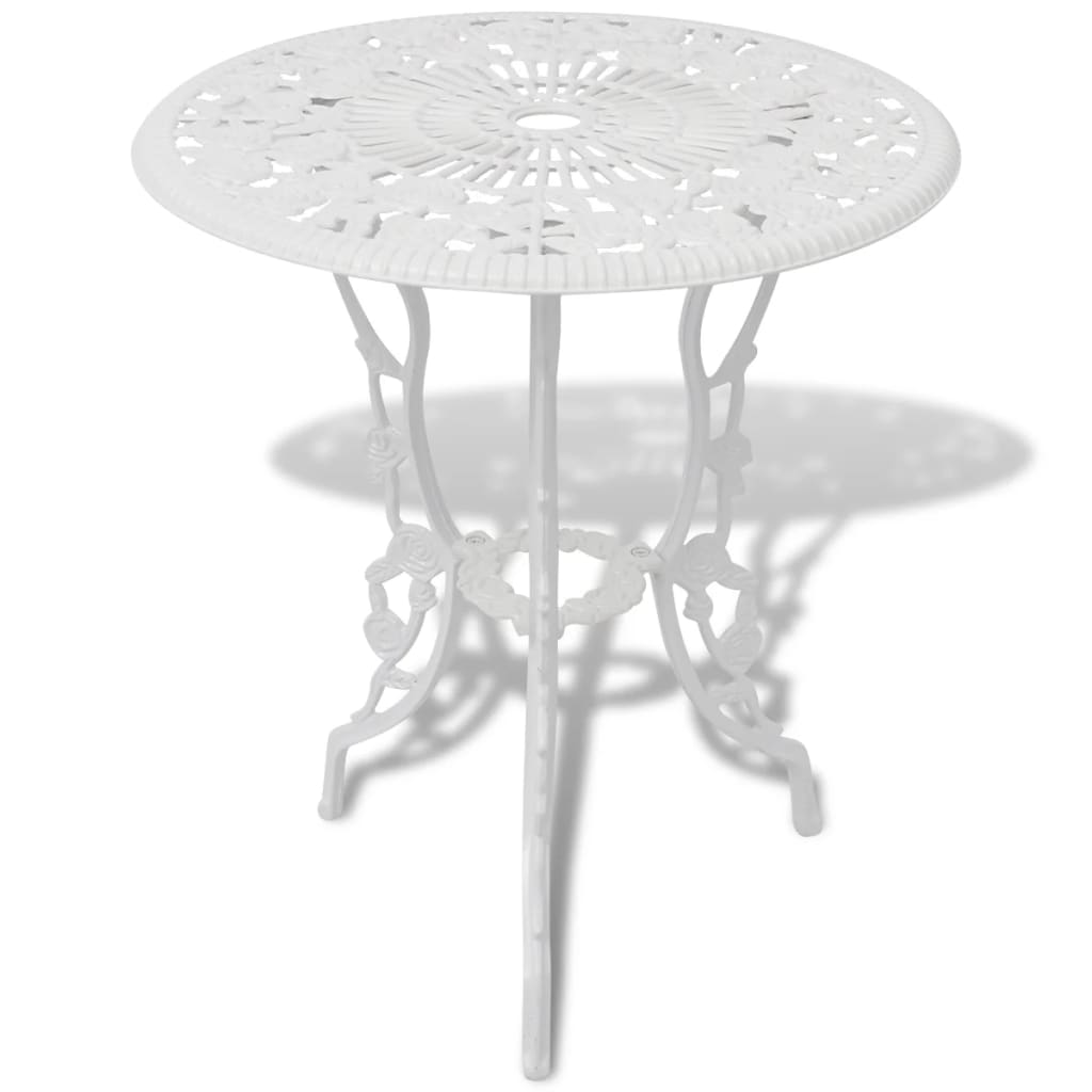 3 Pcs conjunto bistrô alumínio fundido branco