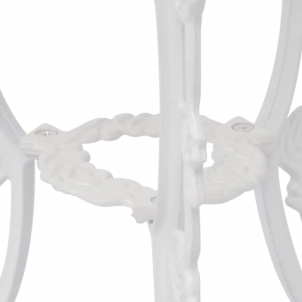 3 Pcs conjunto bistrô alumínio fundido branco