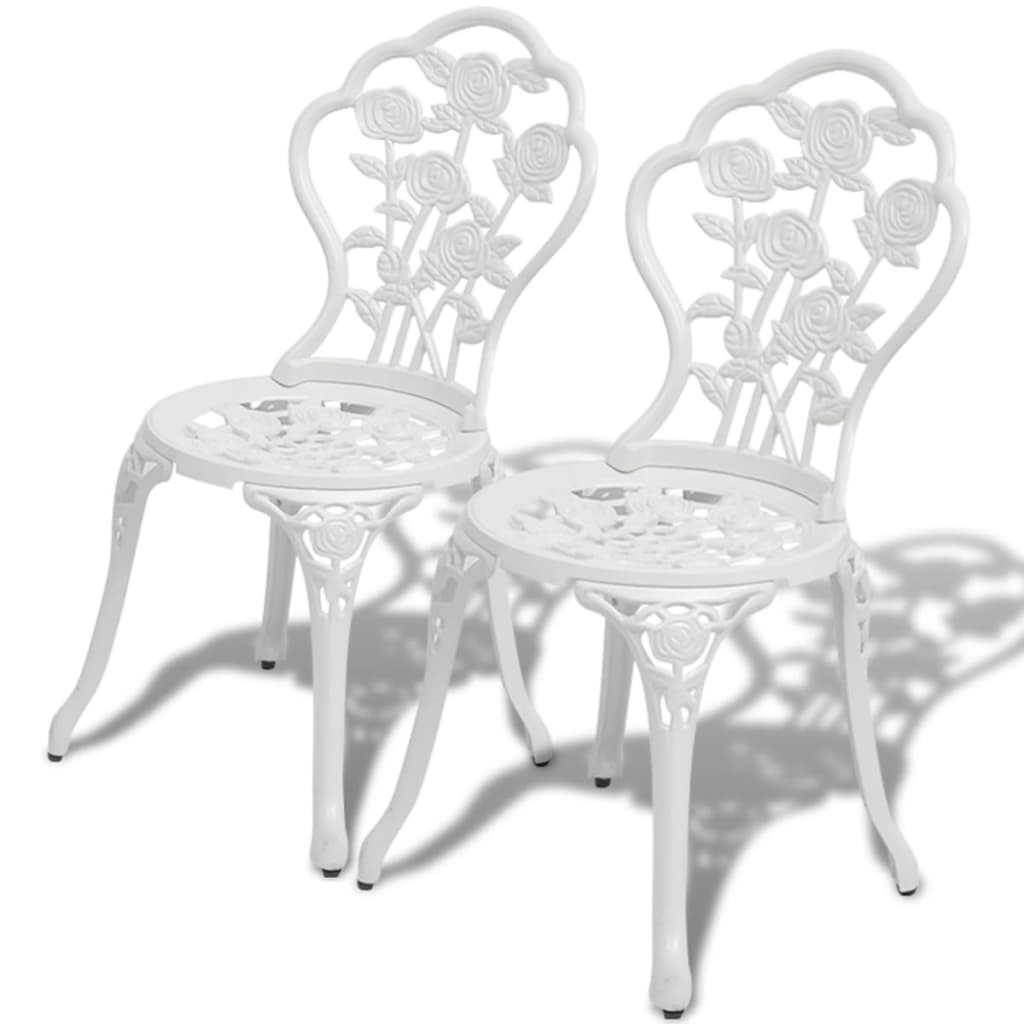 3 Pcs conjunto bistrô alumínio fundido branco