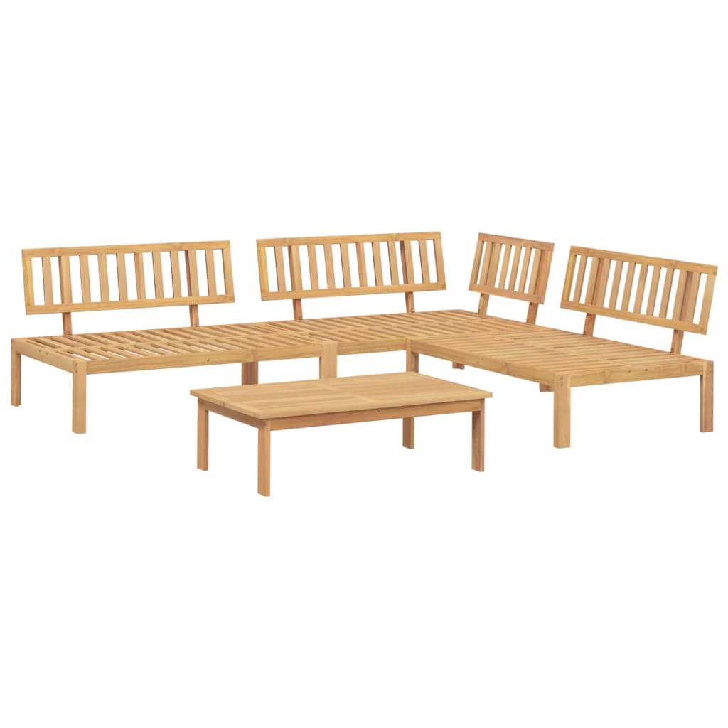 4 Pcs conjunto de móveis de paletes p/ jardim acácia maciça