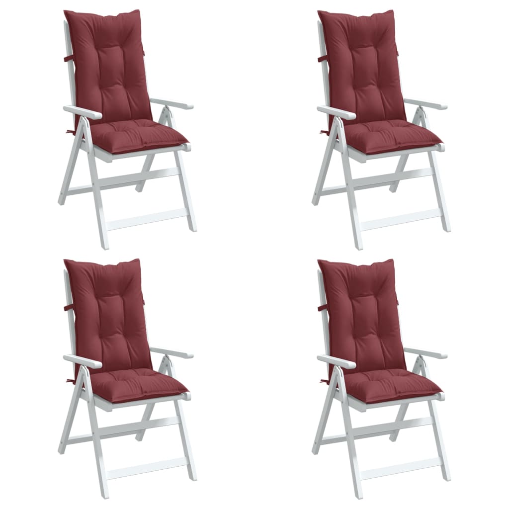 Almofadões cadeiras altas 4 pcs mesclado tecido vermelho tinto