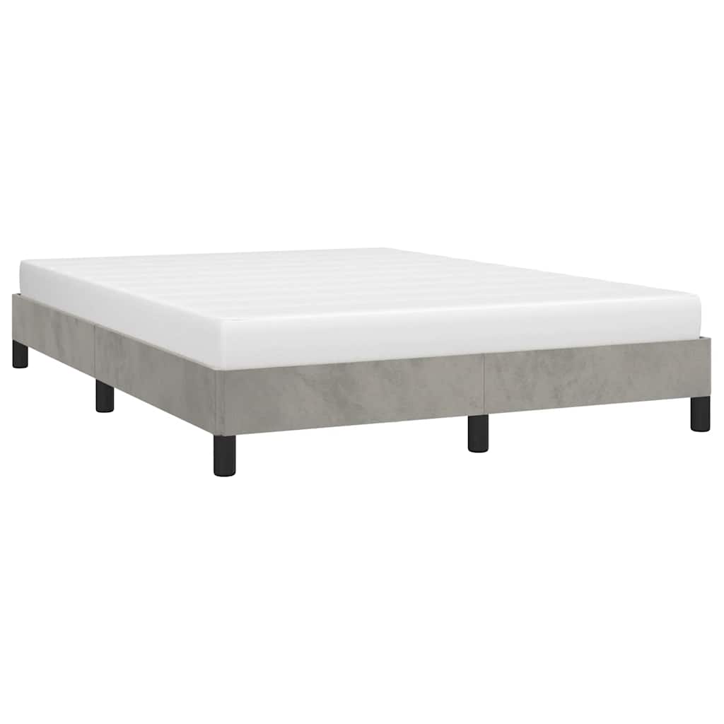 Estrutura de cama sem colchão 140x190 cm veludo cinzento-claro