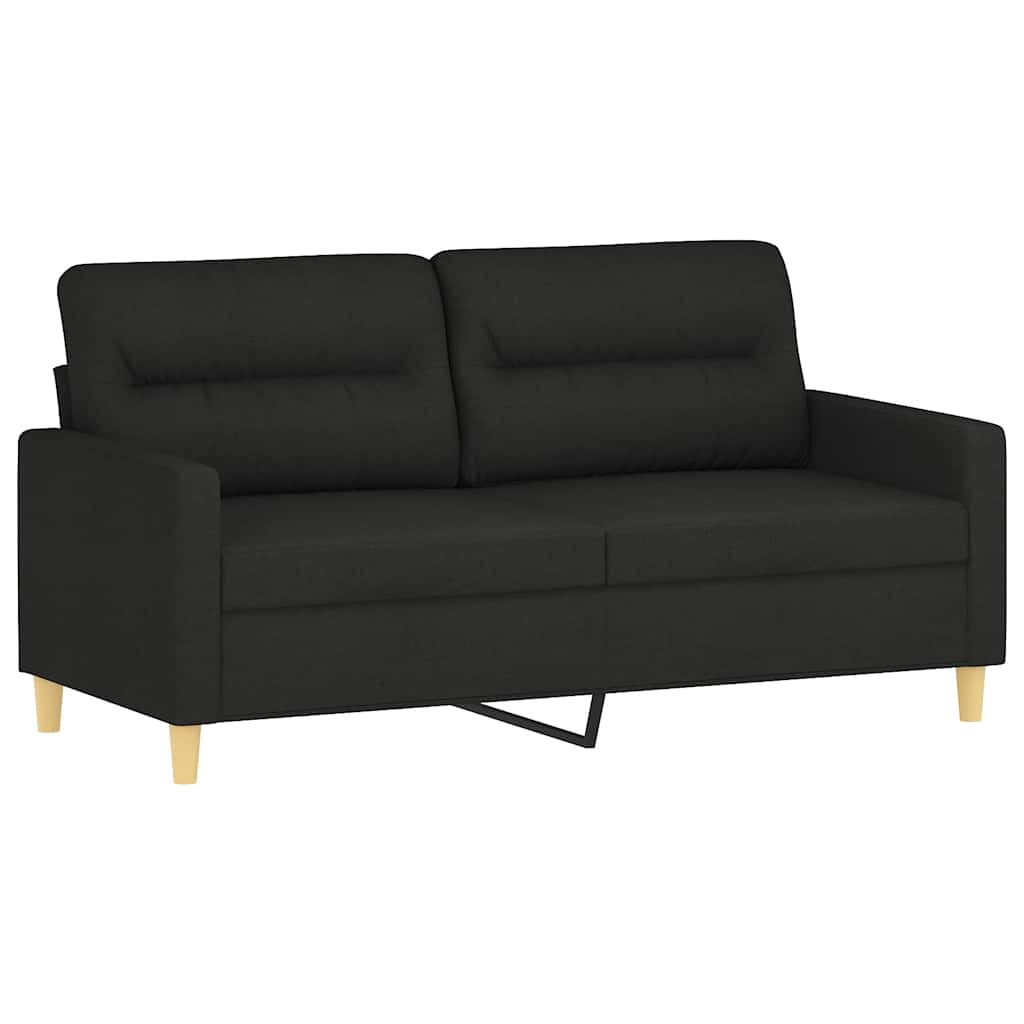 Sofá 2 lugares + almofadas decorativas 140 cm tecido preto
