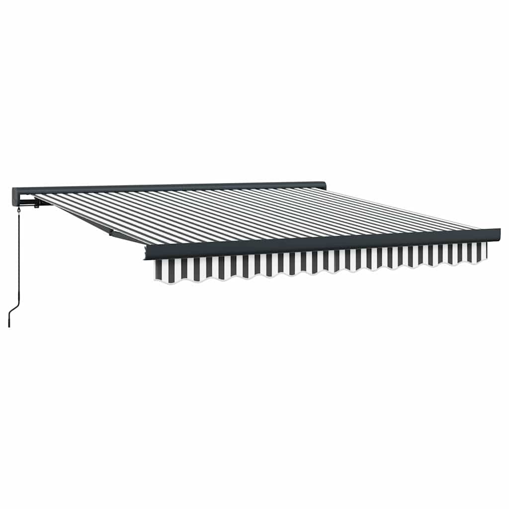 Toldo retrátil 3x2,5 m tecido e alumínio antracite e branco
