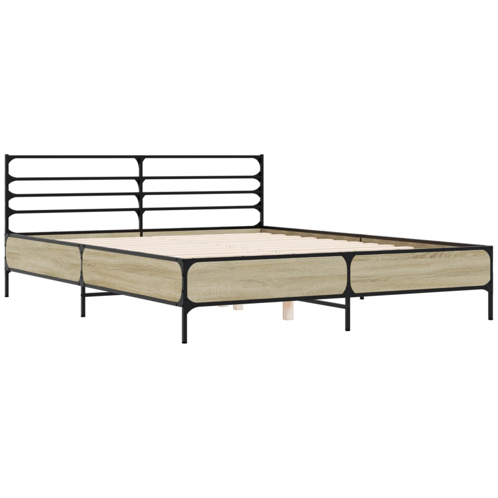 Estrutura de cama 150x200 cm derivados madeira/metal
