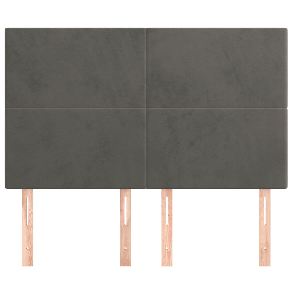 Cabeceira cinza escuro 144x5x118/128 cm veludo