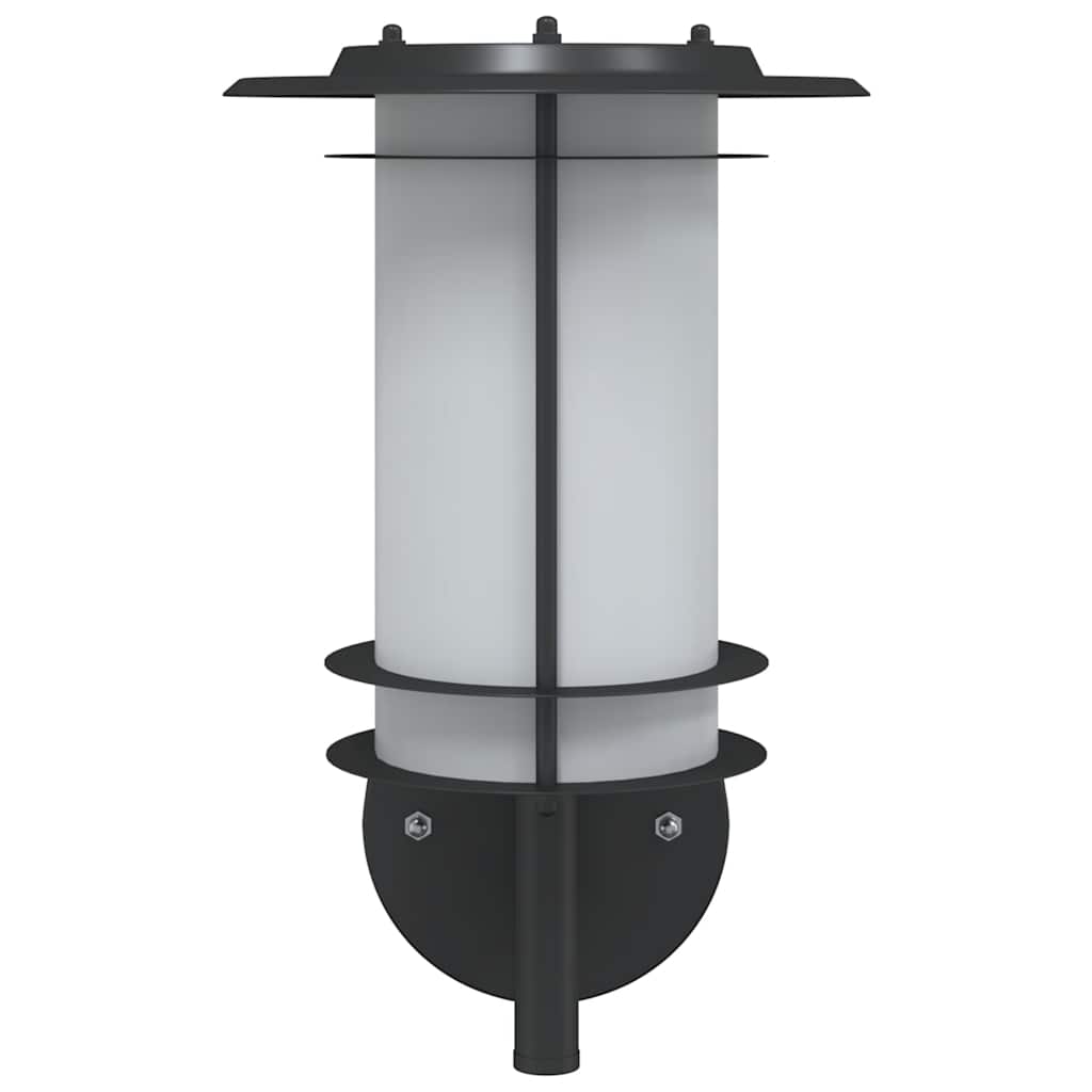 Candeeiro de parede para exterior aço inoxidável preto