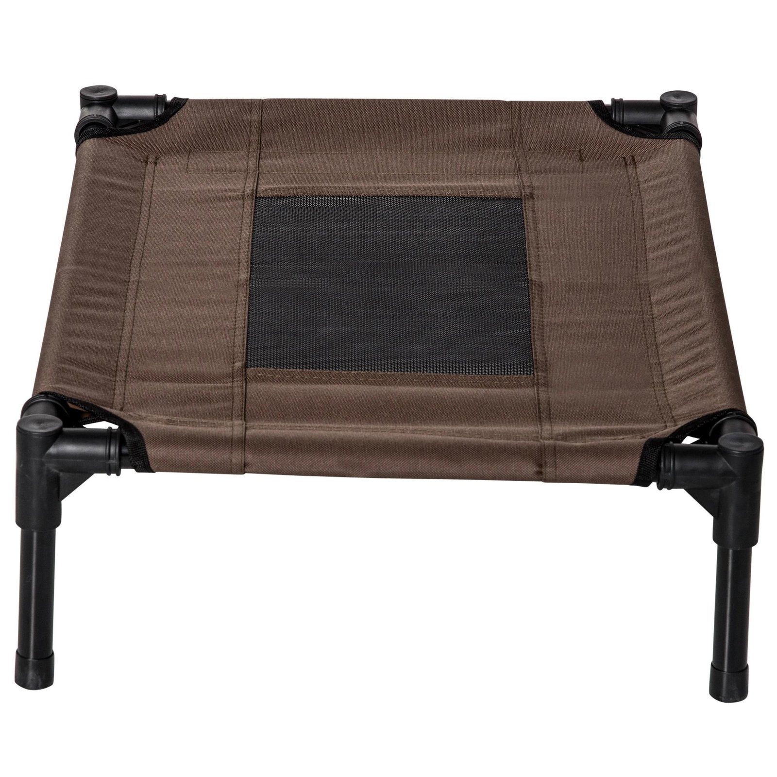 Cama para Animais de Estimação Cama Elevada para Cães Gatos Portátil Tecido Transpirável para Exterior Interior 64x46x18cm Marro