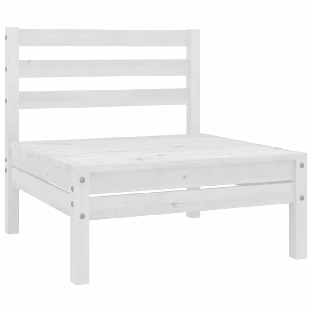 10 Pcs conjunto lounge de jardim pinho maciço branco
