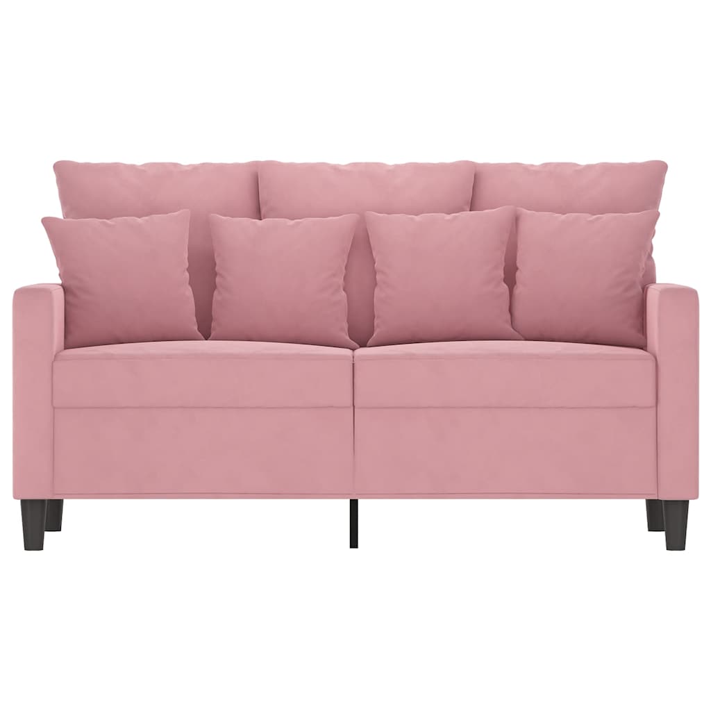 Sofá de 2 lugares veludo 120 cm rosa