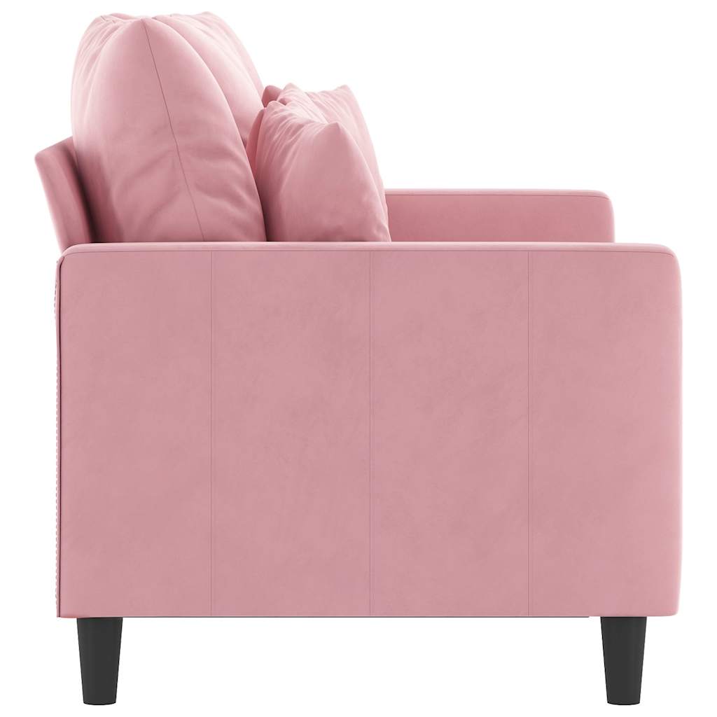 Sofá de 2 lugares veludo 120 cm rosa