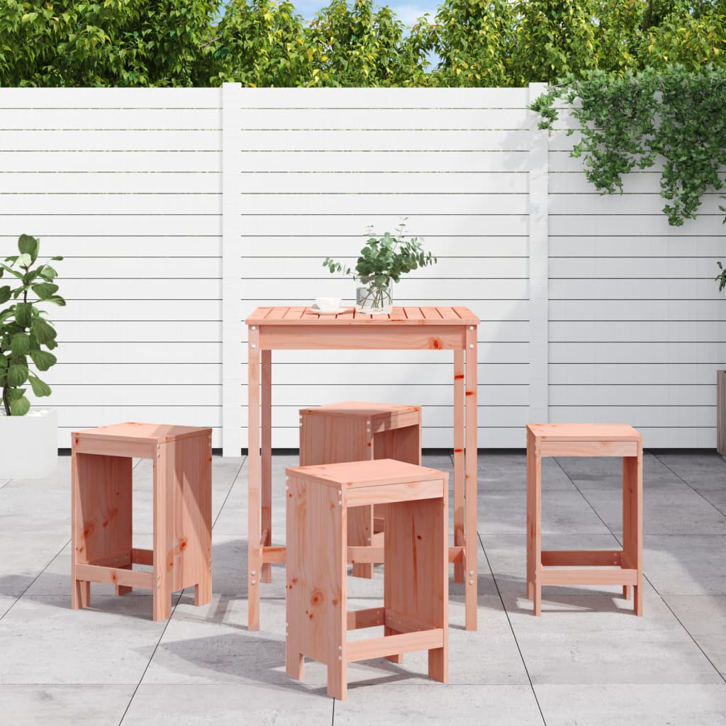 5 Pcs conjunto de bar para jardim madeira de douglas maciça