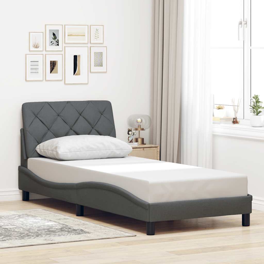 Estrutura de cama com LED sem colchão 80x200 cm tecido