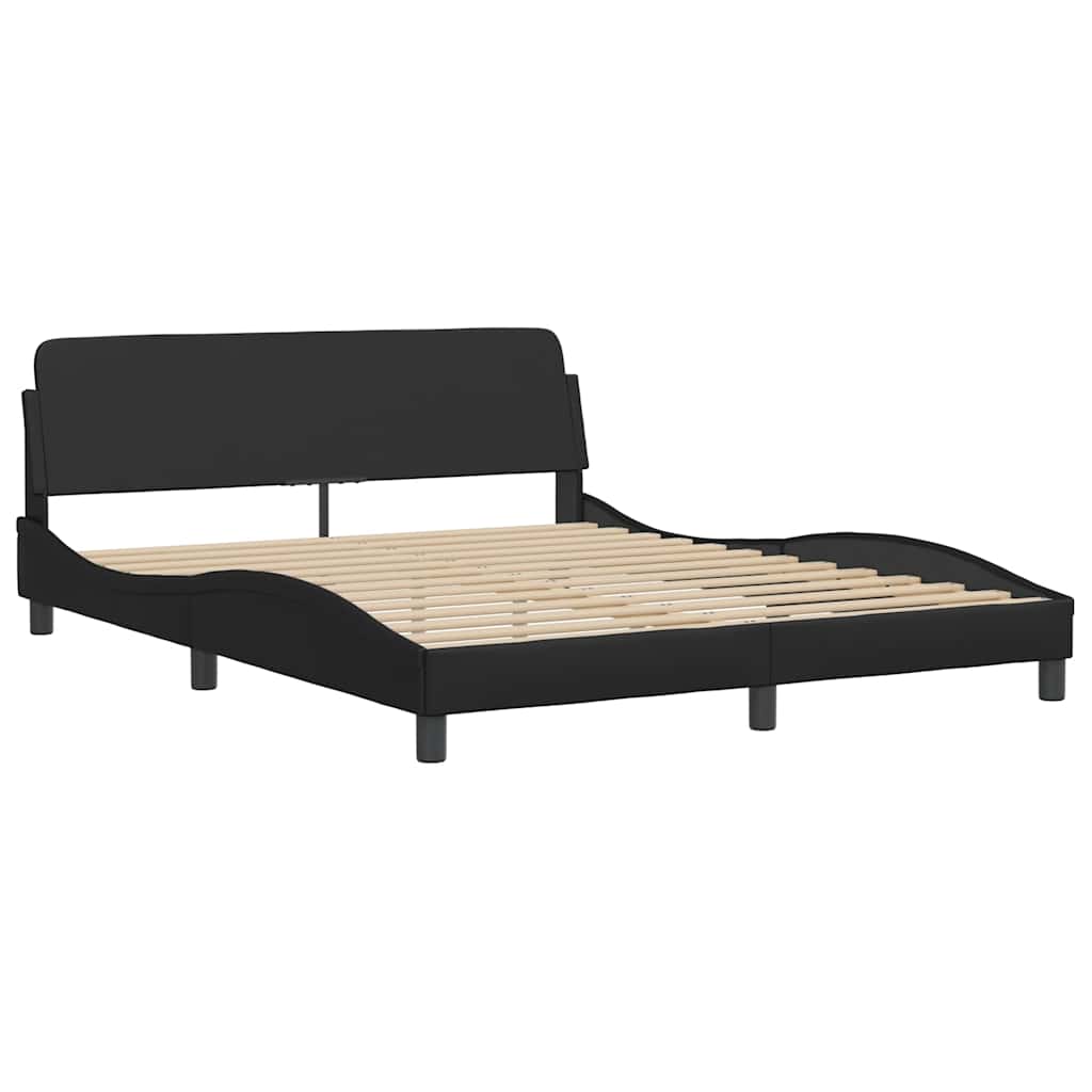 Estrutura de cama dover 160x200 cm couro artificial preto
