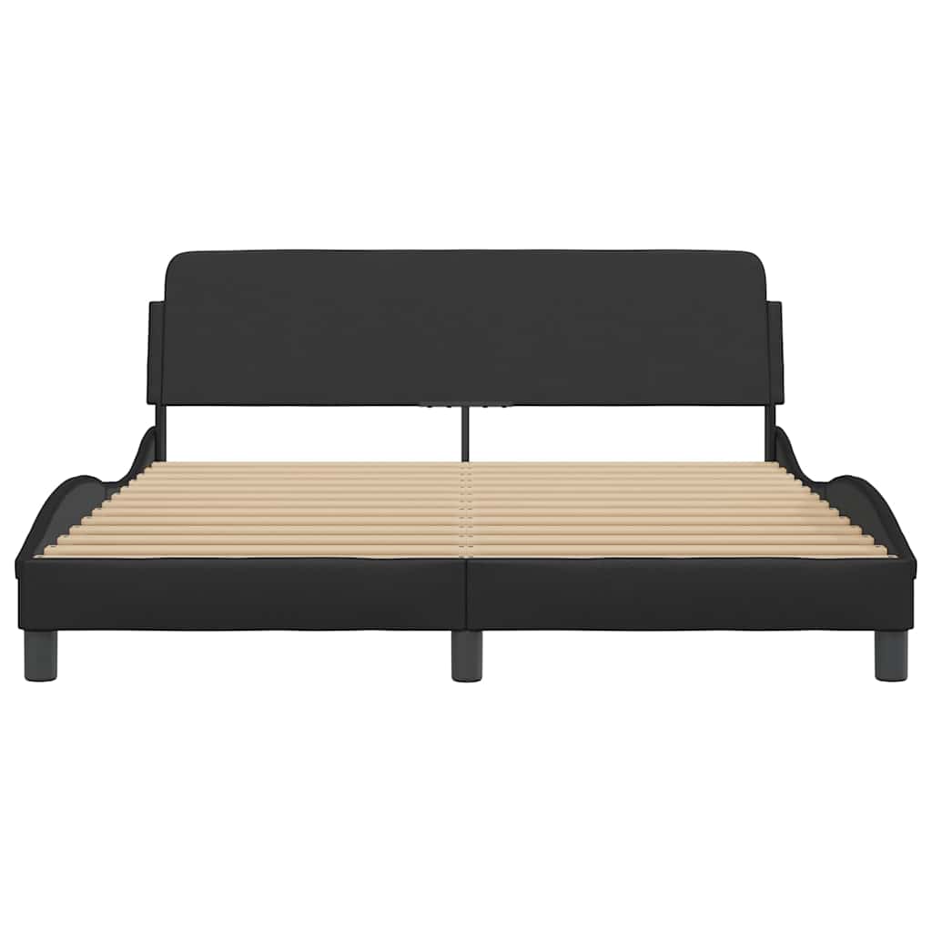 Estrutura de cama dover 160x200 cm couro artificial preto