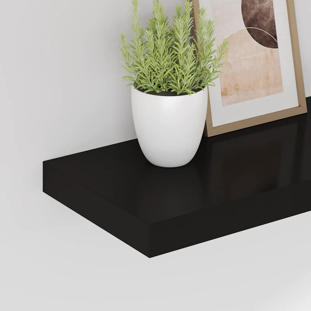 Prateleiras de parede suspensas 4 pcs 60x23,5x3,8 cm MDF preto