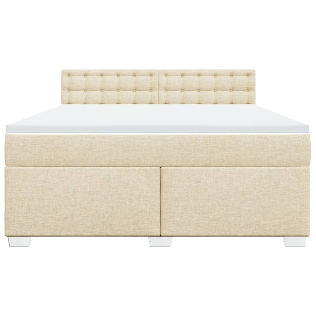 Cama com molas/colchão 180x200 cm tecido cor creme