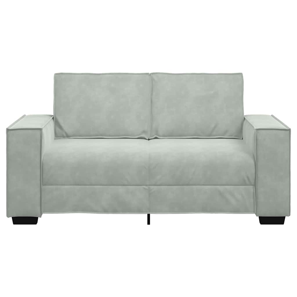 Sofá de 2 lugares 160x78x84 cm veludo cinzento-claro