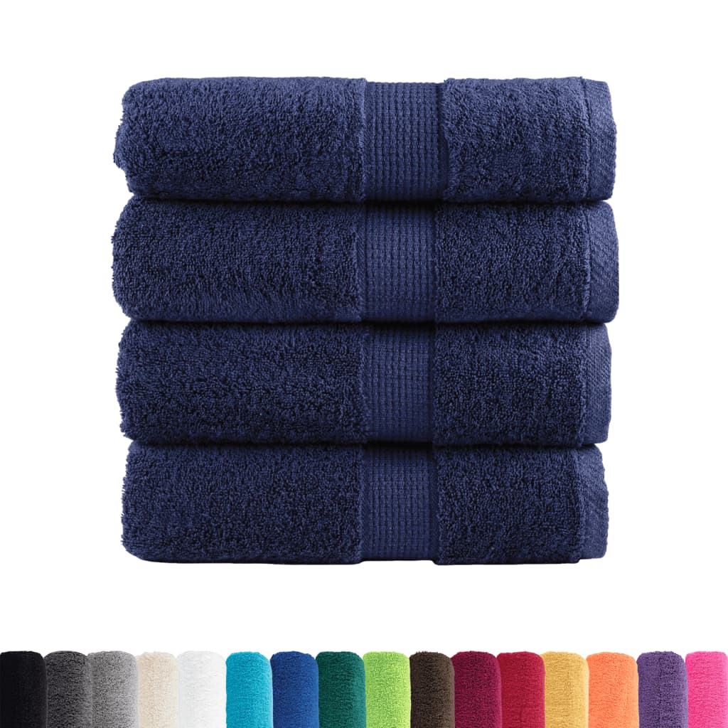 Toalhas de rosto premium solund 4 unidades, azul-marinho, 30x30 cm, 600 g/m²