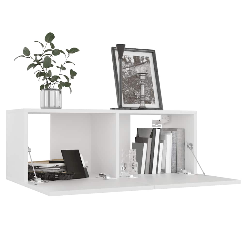 8 Pcs conjunto de móveis de TV derivados de madeira branco