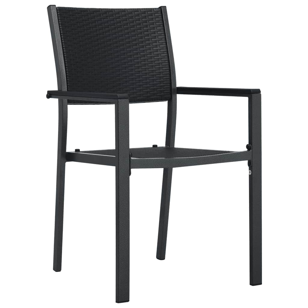 5 Pcs conjunto de jantar para jardim preto