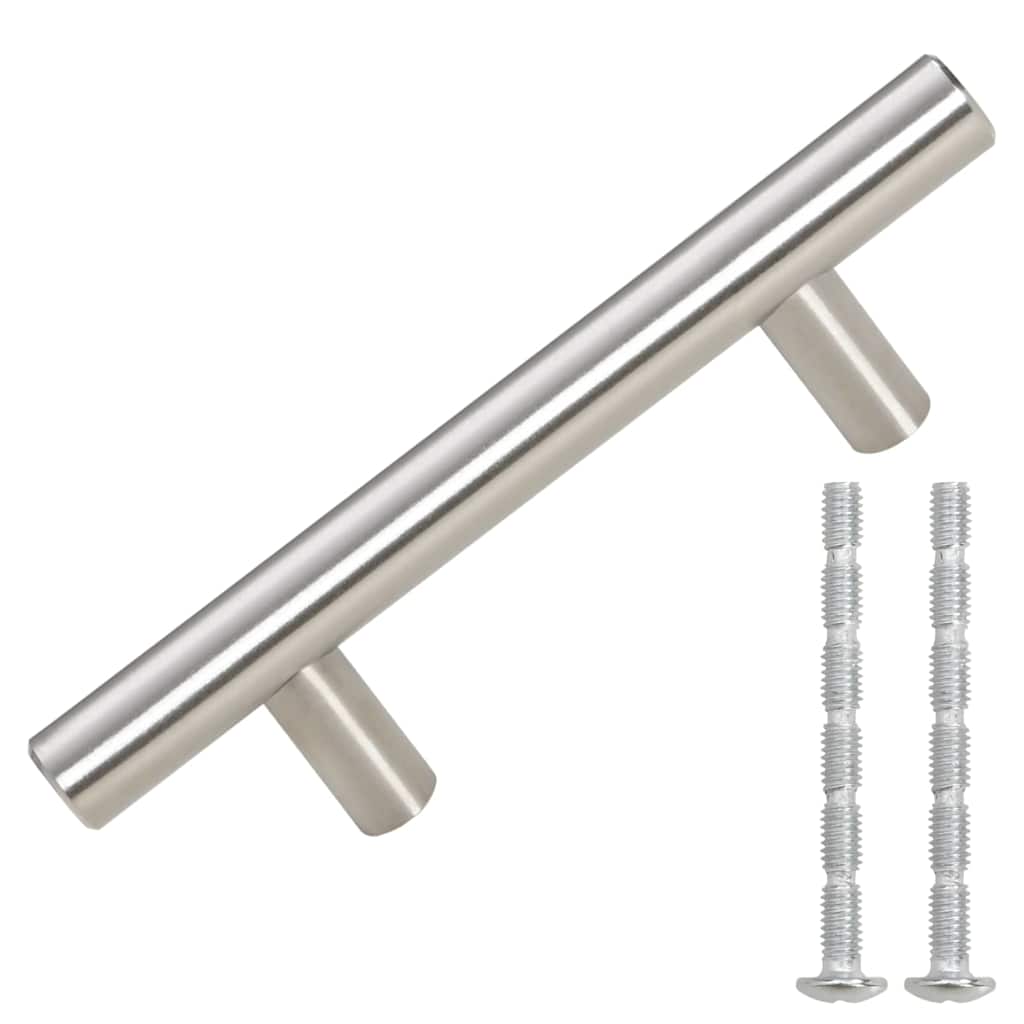 Puxadores para móveis 10 pcs 64 mm aço inoxidável prateado