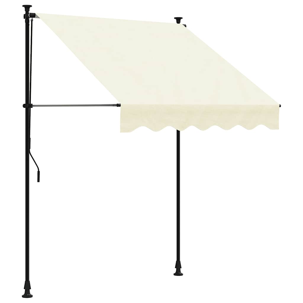 Toldo retrátil 150x150 cm tecido e aço cor creme