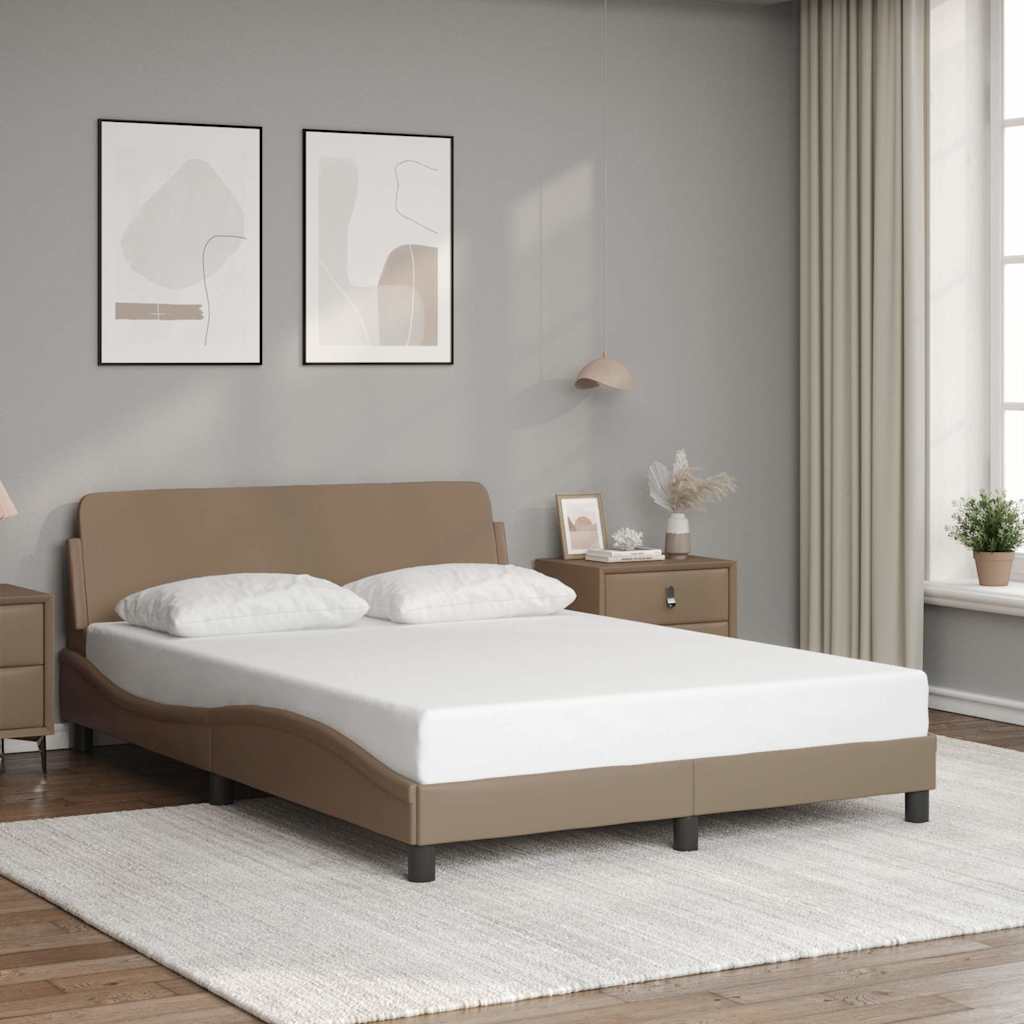 Estrutura de cama dover 140x200 cm couro artificial cappuccino