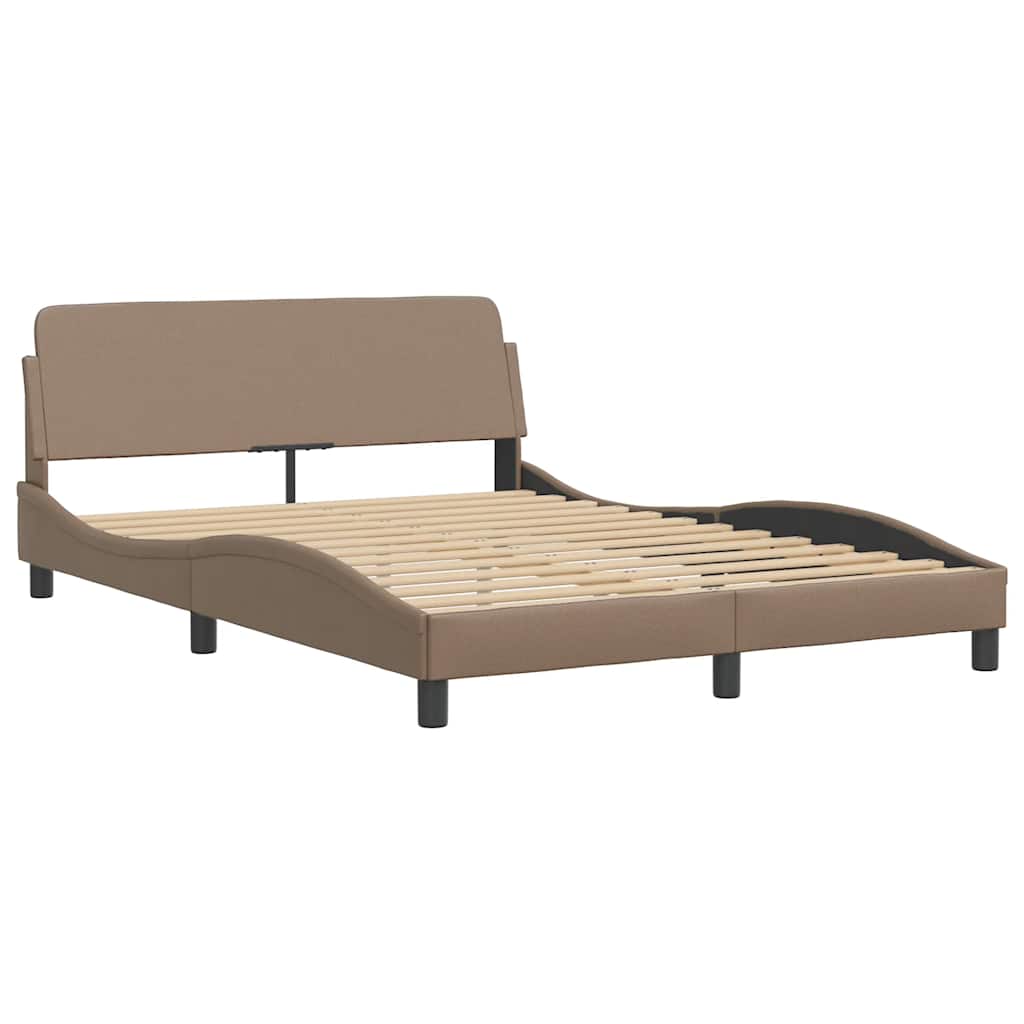 Estrutura de cama dover 140x200 cm couro artificial cappuccino
