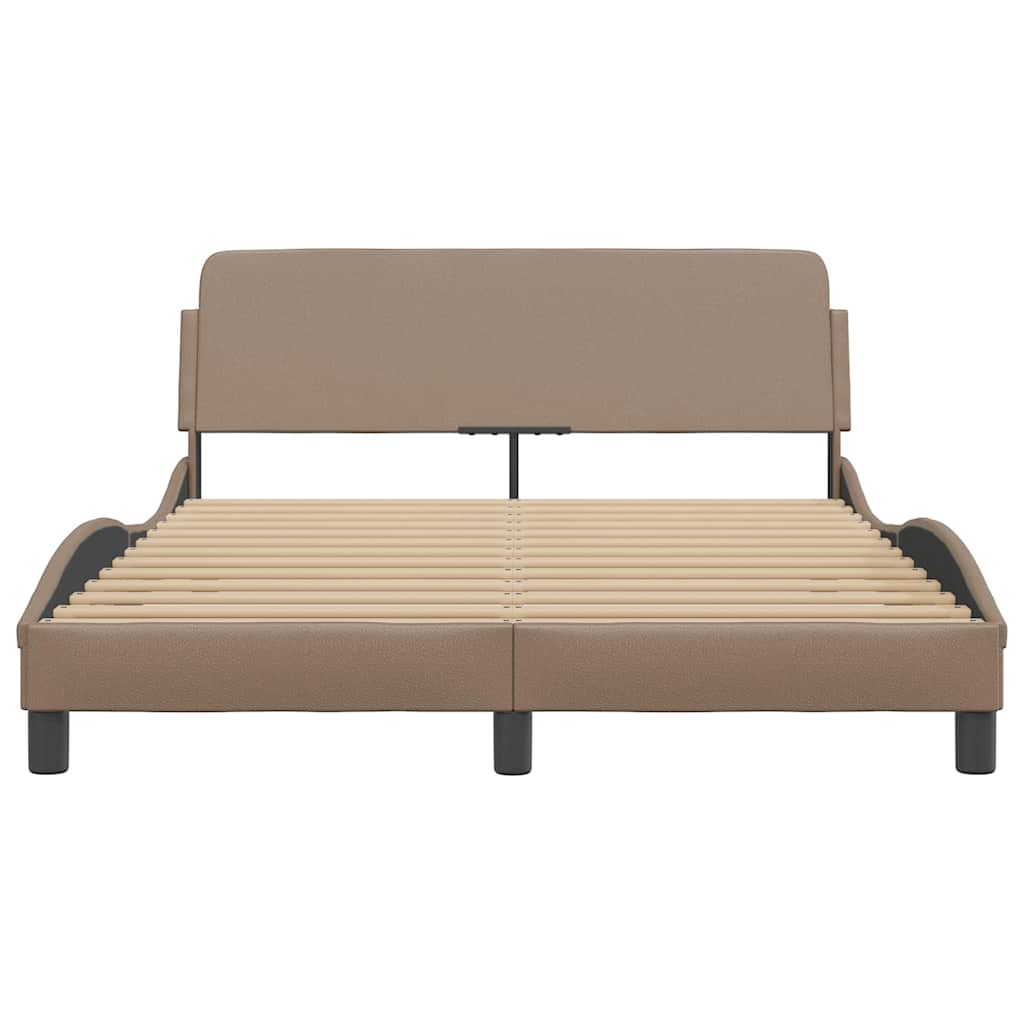 Estrutura de cama dover 140x200 cm couro artificial cappuccino