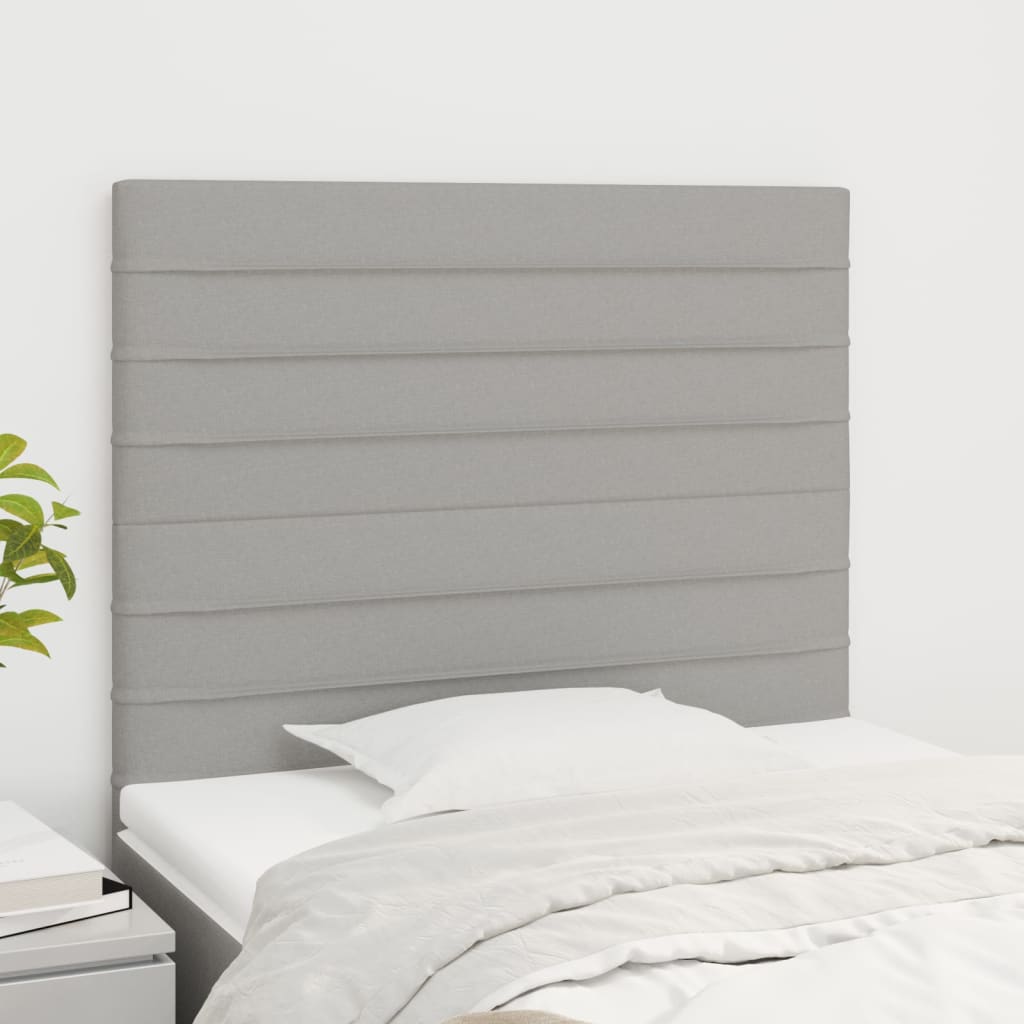 Cabeceira cinza claro 100x5x118/128 cm tecido