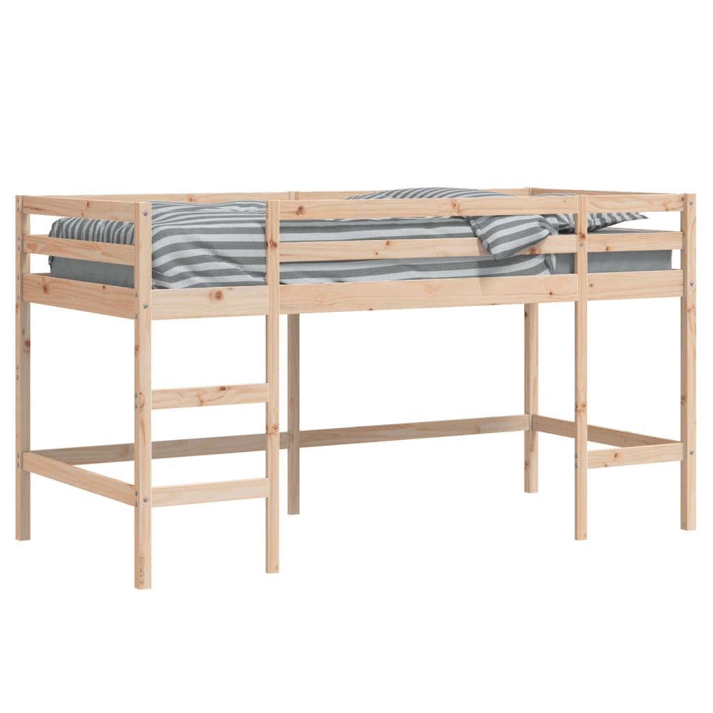 Cama alta p/ criança c/ escada 80x200cm madeira de pinho maciça
