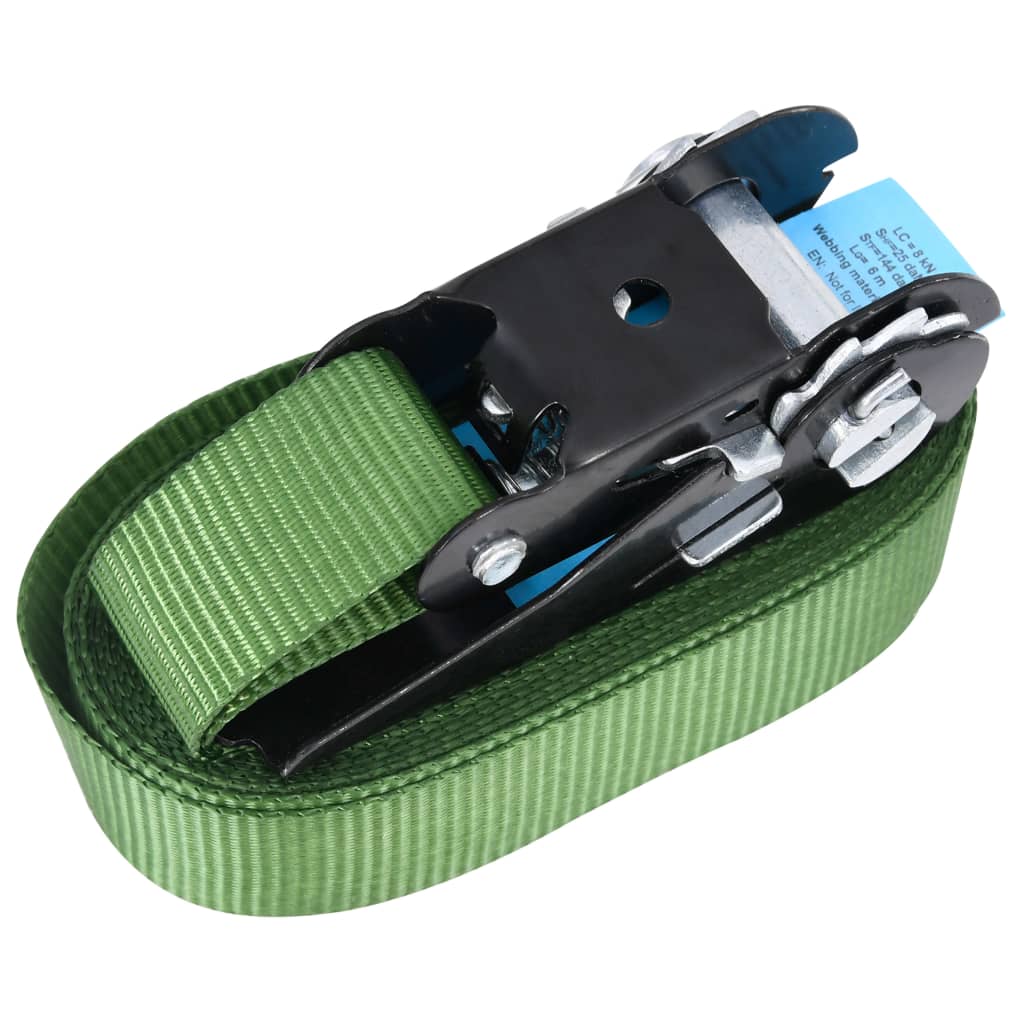 Cintas de fixação c/ roquete 20 pcs 800 dan 6 m verde