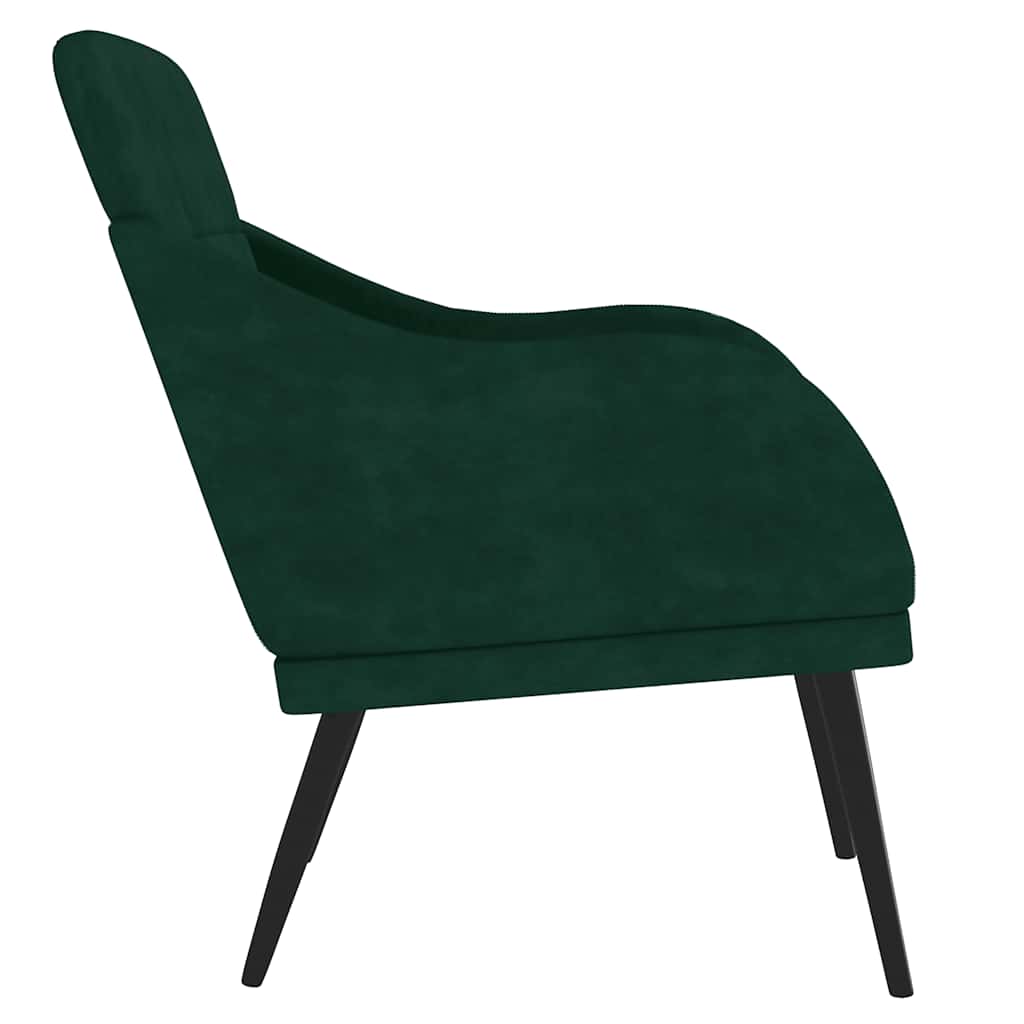 Cadeira c/ apoio de braços 63x76x80 cm veludo verde-escuro