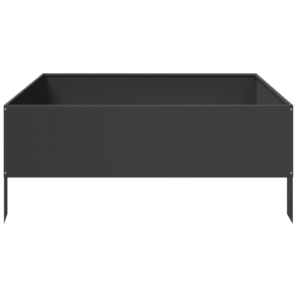Canteiro elevado de jardim 100x100x41 cm aço preto